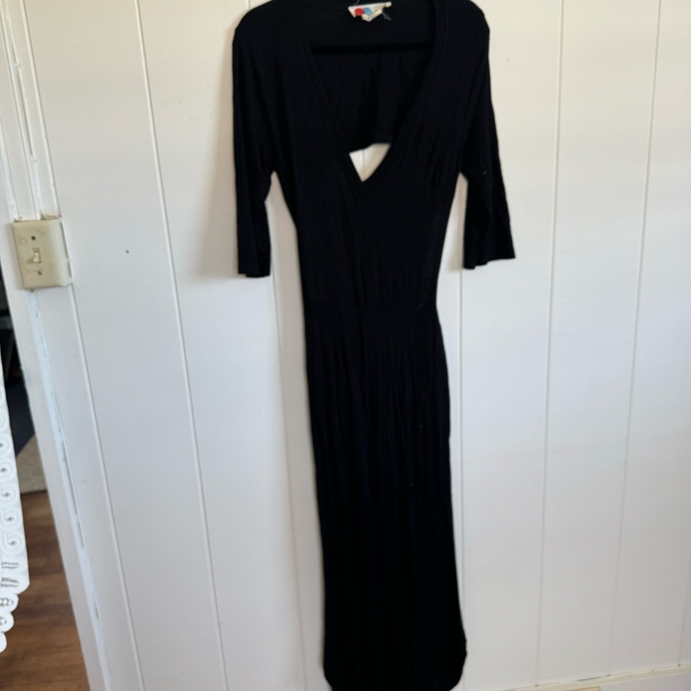 Free People Beach Black Jumpsuit Open Back XS